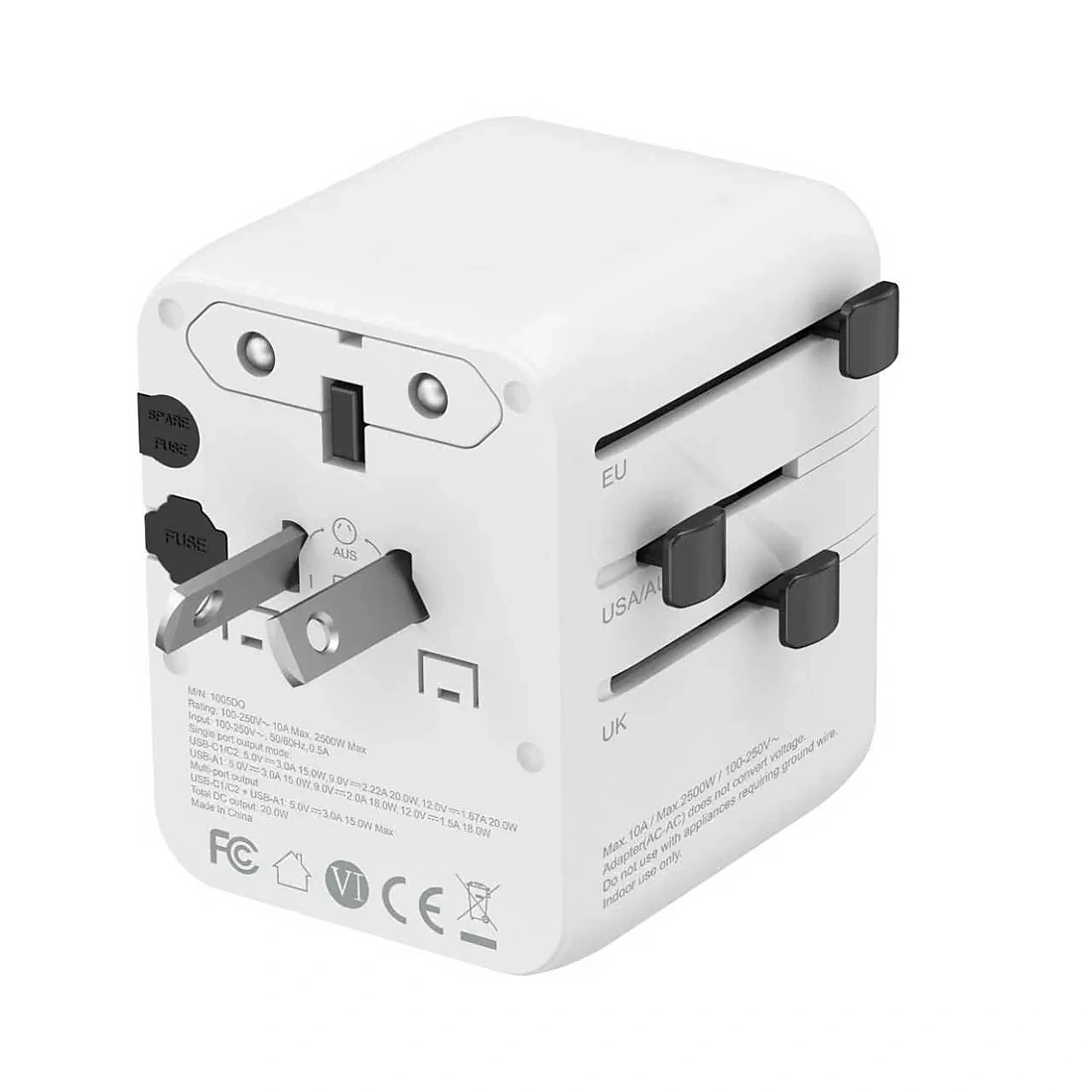 PD20 with the Australian angled flat-pin plug extended