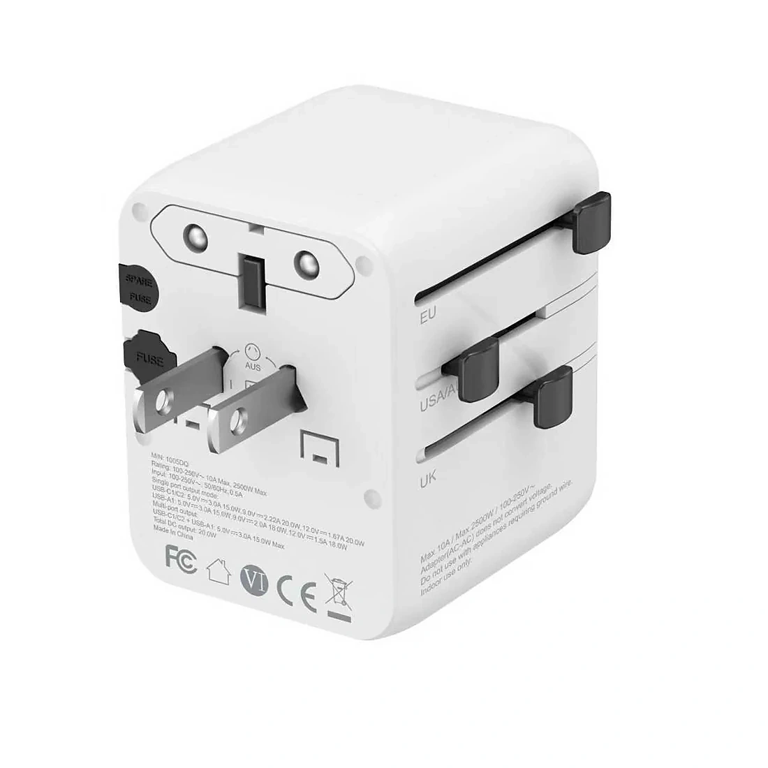 PD20 with the United States parallel flat-pin plug extended