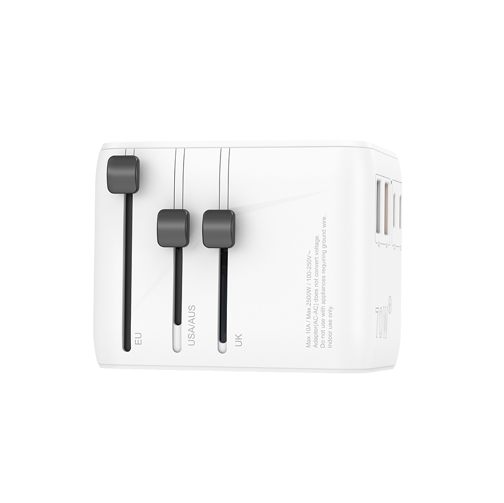 Side view of PD70 integrated regional plug sliders